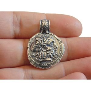 Ancient Coin Philip V King of Macedon Pendant Medal Artisan Copy Sterling Silver
